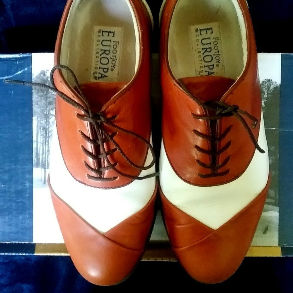Women's Brown and White oxford FootJoy Golf Shoes - Size 6.5 - Picture 4 of 12